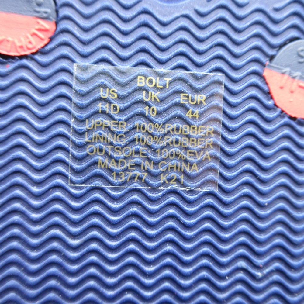 Polo Ralph Lauren Men  Size 11 D Bolt Logo Flip Flop Sandals Navy Blue Red New - Picture 4 of 9
